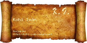 Kohl Iván névjegykártya
